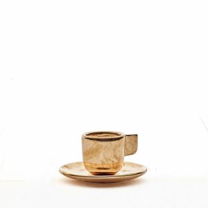 Art | Bronze Espresso Cup And Saucer