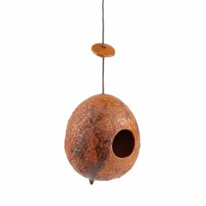 Art | Ceramic Birdhouse In Orange