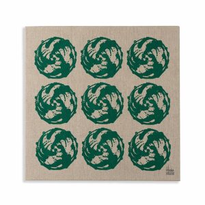 Art | Vintage Tile Stretched Canvas Print In Emerald