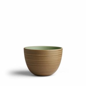 Bowls | Deep Serving Bowl In Myrtle Green/Antique Green Thread