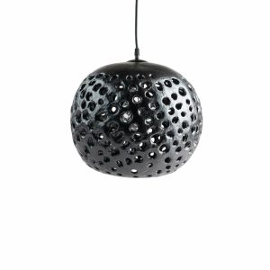 Candles & Lighting | 14" Ceramic Hanging Lantern In Black