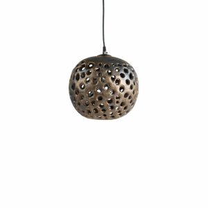 Candles & Lighting | 10" Ceramic Hanging Lantern In Bronze