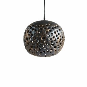 Candles & Lighting | 14" Ceramic Hanging Lantern In Bronze