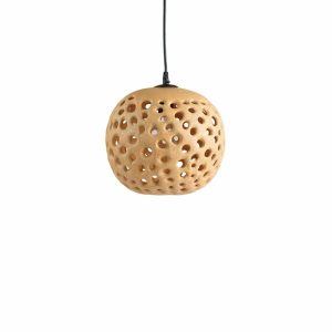 Candles & Lighting | 10" Ceramic Hanging Lantern In Tan