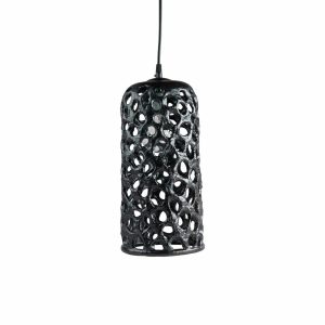 Candles & Lighting | Large Cylinder Hanging Lantern In Black