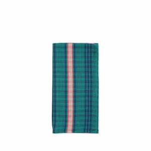 Napkins | Cotton Tartan Napkin In Green, Navy Blue & Red