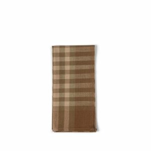 Napkins | Grid Napkin In Flax (Set Of 2)