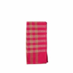 Napkins | Grid Napkin In Fuschia (Set Of 2)