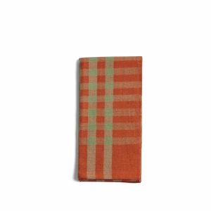 Napkins | Grid Napkin In Squash (Set Of 2)