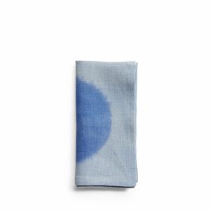 Napkins | Hand-Painted Linen Napkin In Ultramarine Circle