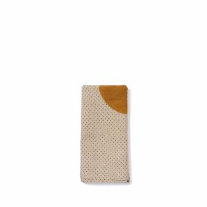 Napkins | Moonphase Napkin In Ochre With Black Dot