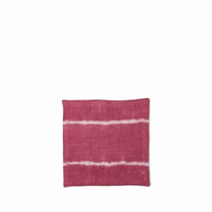 Napkins | Stripes Cocktail Napkin In Cranberry