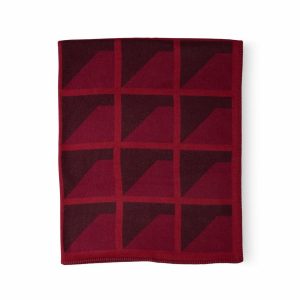 Pillows & Throws | Finestre Jacquard Blanket In Pure Red