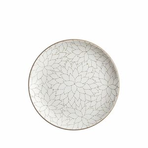 Plates | Camellia Etched Dinner Plate In Opaque White