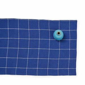 Runners & Tablecloths | Windowpane Runner In Cobalt Blue