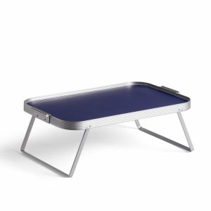 Serving | Lap Tray In Night Blue With Silver Surrounds