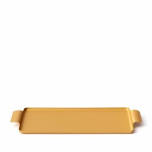 Serving | Pressed Tray In Gold 7 X 14