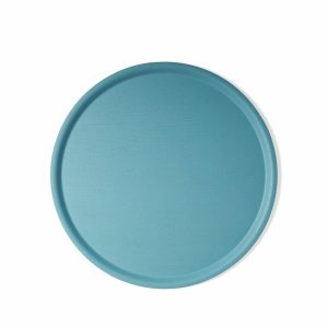 Trays & Platters | Large Round Tray In Foggy Blue