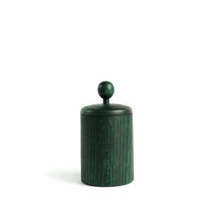 Vases & Objects | Tall Container With Circle Lid In Viridian