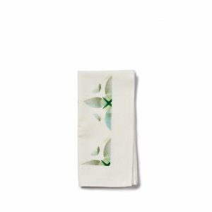 Napkins | Stencil And Spray Painted Linen Napkin In Cyan